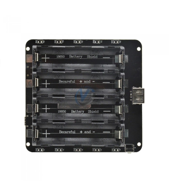 Modul Suport Acumulatori 4 x 18650 Alimentare Arduino ESP32 ESP8266,  2 comutatoare