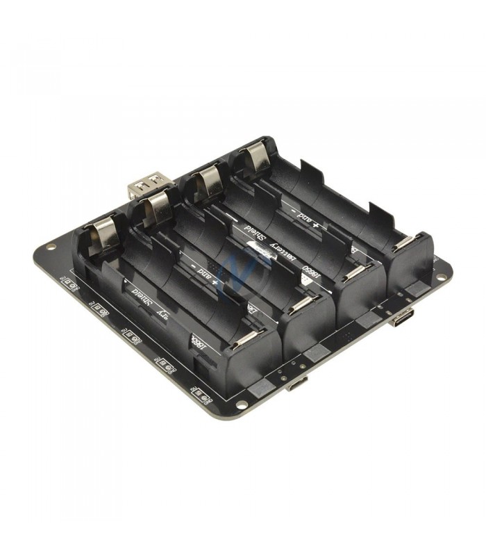 Modul Suport Acumulatori 4 x 18650 Alimentare Arduino ESP32 ESP8266,  2 comutatoare