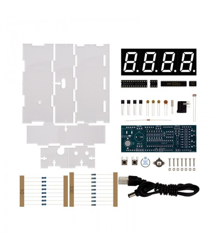 Kit electronic ceas cu termometru DIY Verde