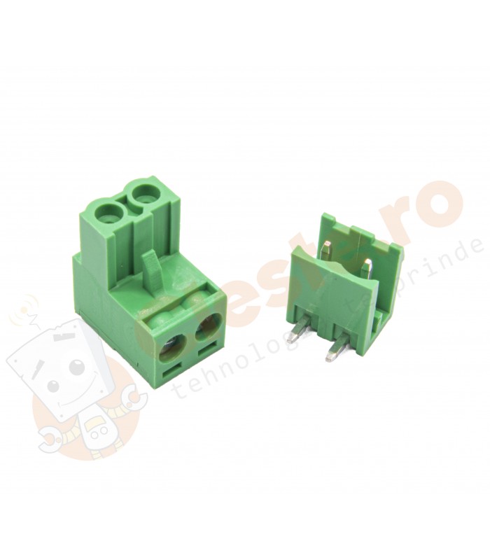 Conectori 2 pini 90°