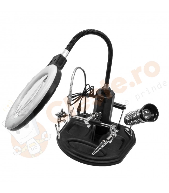 Suport de lipit cu lupa si cleme