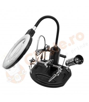 Suport de lipit cu lupa si cleme