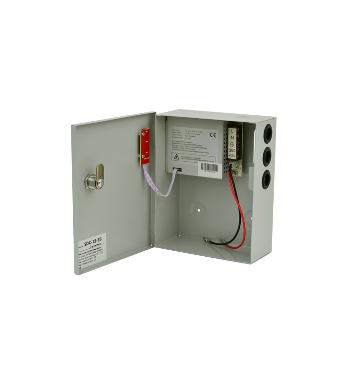 Sursa de alimentare 12V, 3A, back-up in cabinet metalic SDC-12-3B