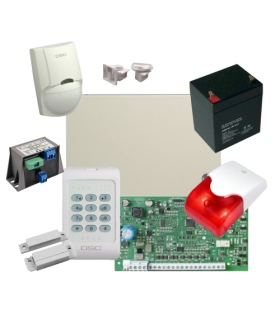 Kit alarma la efractie DSC cu sirena interioara KIT1404INT