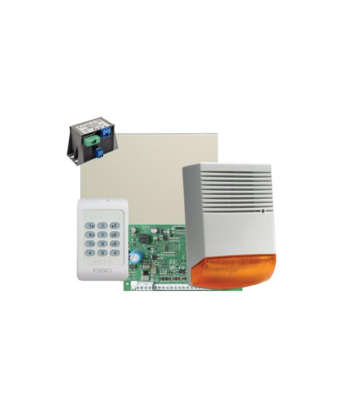 Kit alarma la efractie DSC cu sirena exterioara KIT1404BS