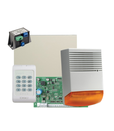 Kit alarma la efractie DSC cu sirena exterioara KIT1404BS