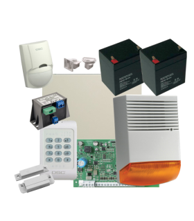 Kit alarma la efractie DSC cu sirena exterioara KIT1404EXT-BS1