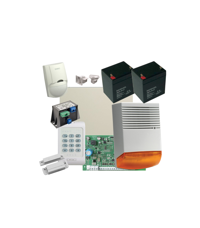 Kit alarma la efractie DSC cu sirena exterioara KIT1404EXT-BS1