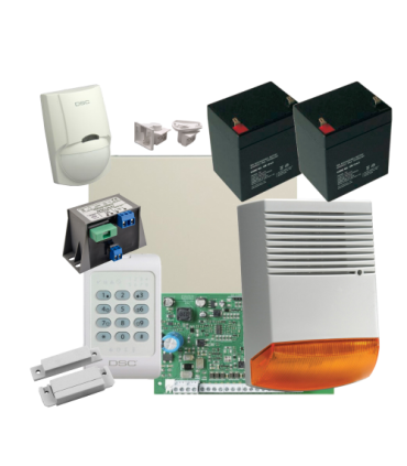 Kit alarma la efractie DSC cu sirena exterioara KIT1404EXT-BS1