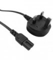 MULTICOMP PRO - GW-151632 - Mains Power Cord, With 3A Fuse, Mains Plug, UK to IEC 60320 C7, 2 m, 2.5 A, 250 VAC, Black