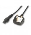 VOLEX - X-3076374A - Mains Power Cord, With Fuse, Mains Plug, UK to IEC 60320 C5, 2 m, 2.5 A, 250 VAC, Black