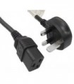 MULTICOMP PRO - GW-151608 - Mains Power Cord, With 13A Fuse, Mains Plug, UK to IEC 60320 C19, 1 m, 13 A, 250 VAC, Black