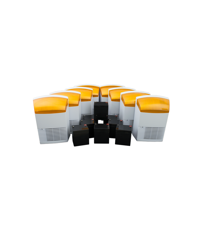 KIT 8 sirene de exterior + 8 acumulatori 12V, 4Ah BS1X8+8AC