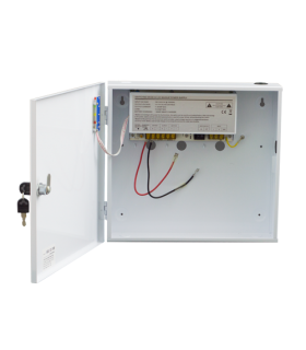 Sursa de alimentare 12V/10A, back-up in cabinet metalic SDC-12-10B