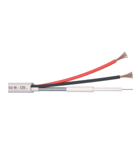 Cablu Microcoaxial + alimentare 2x0.5, Cupru 100%, 100m MCX75-2x0.5