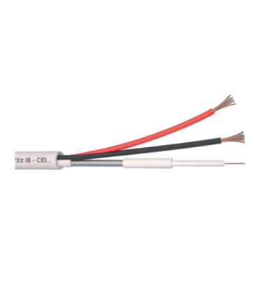 Cablu Microcoaxial + alimentare 2x0.5, Cupru 100%, 100m MCX75-2x0.5