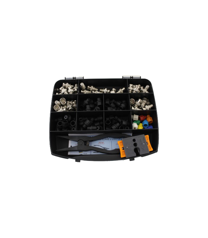 Kit 50 conectori CAP SYSTEM, decapator si cleste sertizare - CAP SYSTEM CAP-KIT2BNC