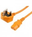 PRO ELEC - PE01081 - Mains Power Cord, With Fuse, Mains Plug, UK to IEC 60320 C13, 2 m, Orange