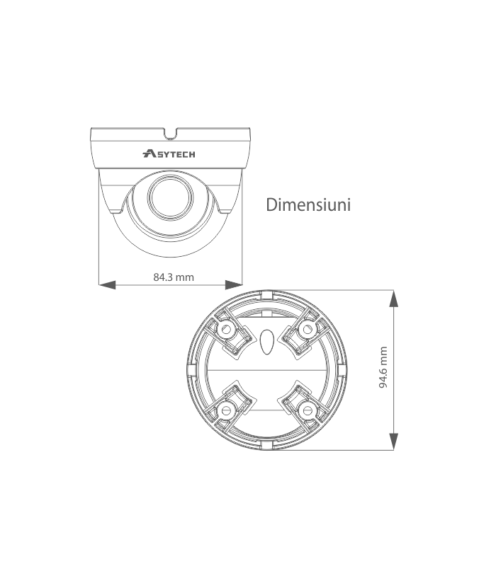Camera IP 3.0MP, lentila 2.8mm - ASYTECH seria VT VT-IP18DF-3S