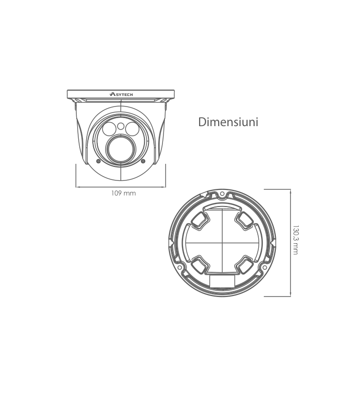 Camera IP 3.0MP, lentila 2.8-12mm - ASYTECH seria VT VT-IP52DV-3S