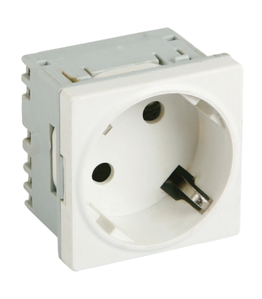 Priza modulara schuko cu impamantare, alb - DLX DLX-245-45