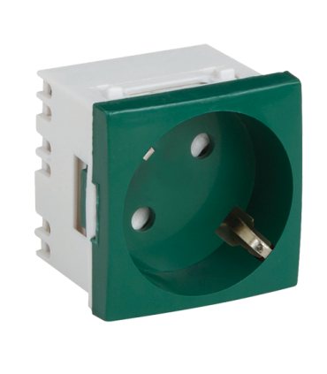 Priza modulara schuko cu impamantare, verde - DLX DLX-245-42