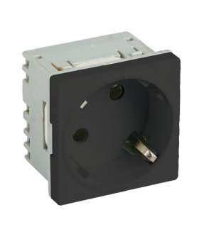 Priza modulara schuko cu impamantare, negru - DLX DLX-245-43