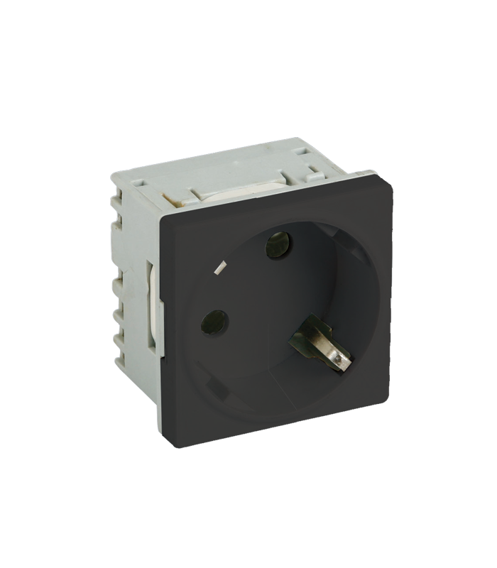 Priza modulara schuko cu impamantare, negru - DLX DLX-245-43