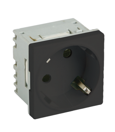 Priza modulara schuko cu impamantare, negru - DLX DLX-245-43