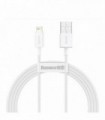Cablu alimentare si date baseus superior fast charging data cable pt. smartphone usb la lightning iphone 2.4a 1.5m alb