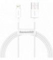 Cablu alimentare si date baseus superior fast charging data cable pt. smartphone usb la lightning iphone 2.4a 2m alb