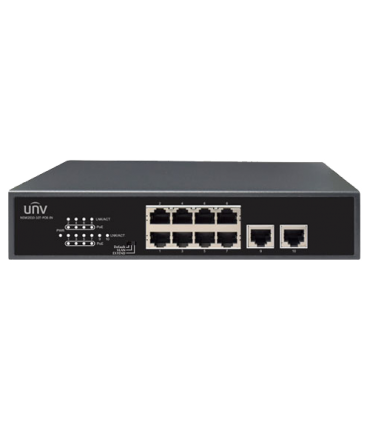 Switch 8 porturi PoE, 2 porturi uplink RJ45 - UNV NSW2010-10T-POE-IN