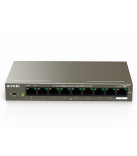 Switch 8 porturi PoE, 1 port uplink RJ45, 10/100Mbps - TENDA TND-TEF1109P-8-63W