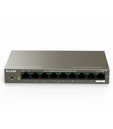 Switch 8 porturi PoE, 1 port uplink RJ45, 10/100Mbps - TENDA TND-TEF1109P-8-63W