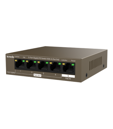 Switch 4 porturi PoE OUT, 1 port PoE IN, Gigabit - TENDA TND-TEG1105PD