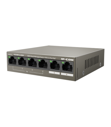 Switch 4 porturi Gigabit PoE+, 2 porturi RJ45 Gigabit, 58W, Management - IP-COM G2206P-4-63W