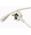 PRO ELEC - PE01053 - Mains Power Cord, w/ 13A Fuse, Mains Plug, UK to IEC 60320 C13, 5 m, 10 A, White