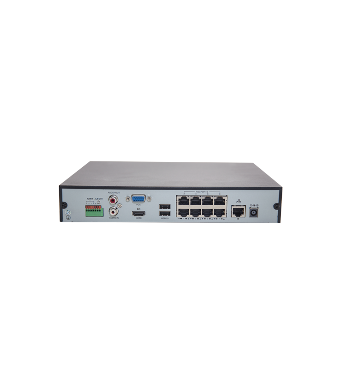 NVR 8 canale 4K + 8 porturi PoE - UNV NVR301-08X-P8