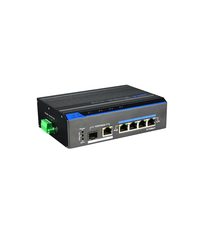 Switch 4 porturi PoE+, 1 port uplink SFP/RJ45 - UTEPO UTP7204E-POE-A1