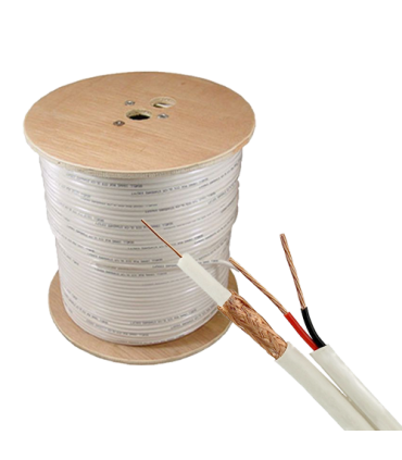 Cablu coaxial RG59 + alimentare 2x0.75, 305m, alb TSY-RG59+2X0.75-W