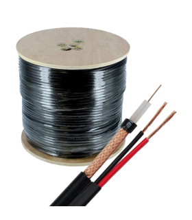 Cablu coaxial RG59 + alimentare 2x0.75, 305m, negru TSY-RG59+2X0.75-B
