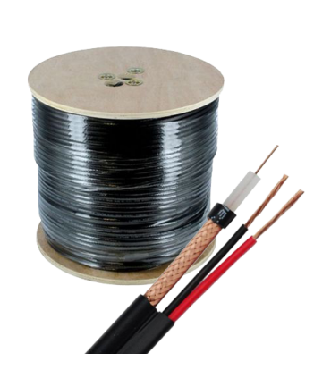 Cablu coaxial RG59 + alimentare 2x0.75, 305m, negru TSY-RG59+2X0.75-B