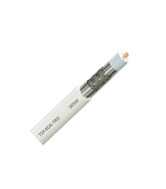 Cablu coaxial RG 6 TRISHIELD, 305m, alb TSY-RG6-TRIS