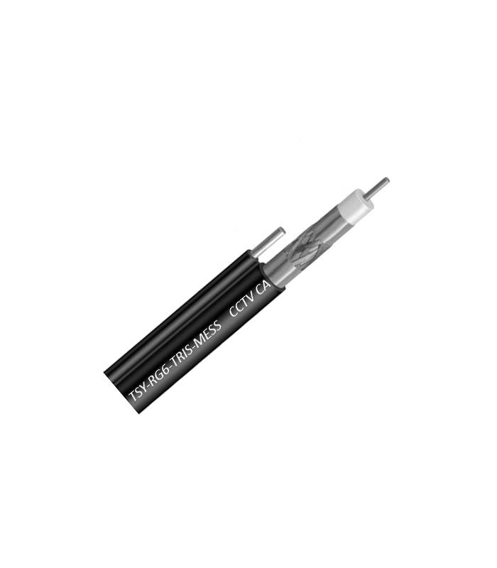 Cablu Coaxial RG6 TRISHIELD autoportant, 305m, negru TSY-RG6-TRIS-MESS
