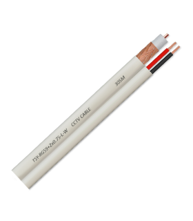 Cablu coaxial RG59 + alimentare 2x0.75, 100m, alb TSY-RG59+2X0.75-L-W
