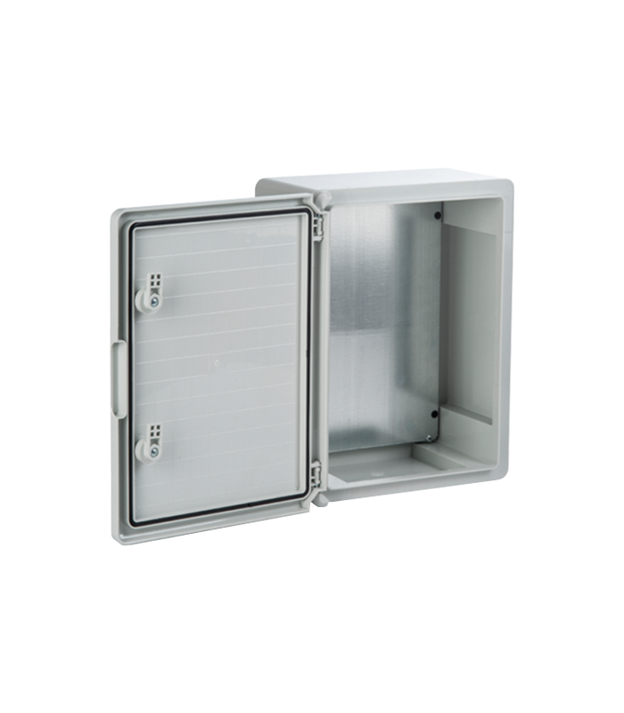 Cutie distributie IP65 din ABS gri, usa mata, placa metalica, 400x600x200 mm PP3008