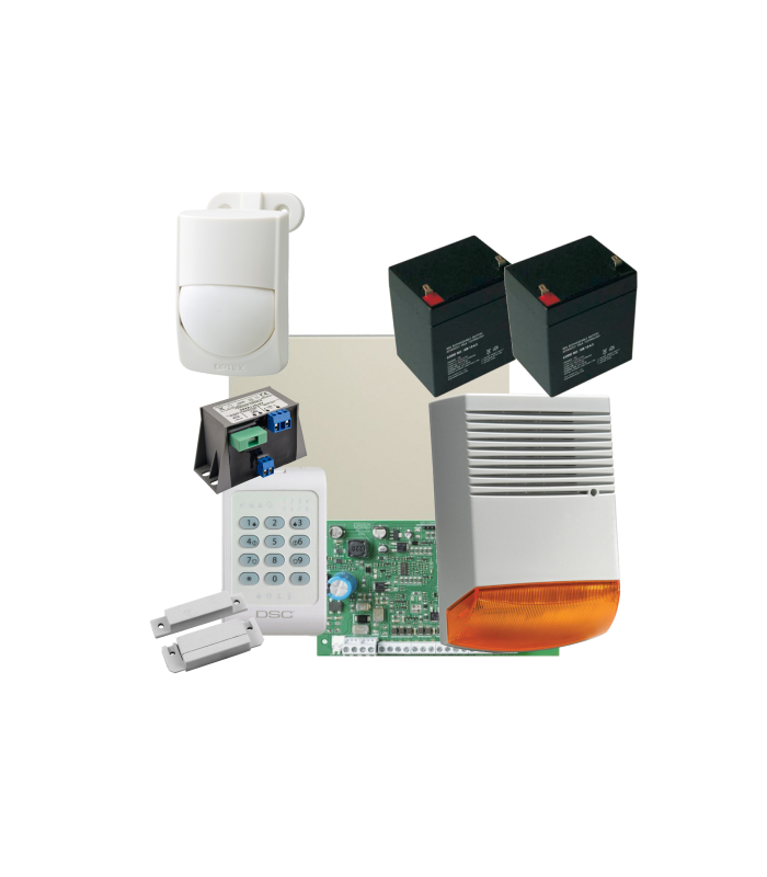 Kit alarma la efractie DSC cu sirena exterioara KIT1404EXT-BS1-OPT