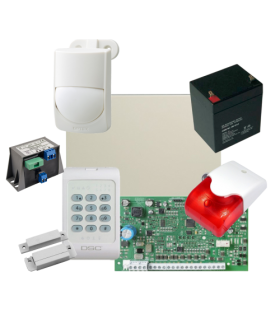 Kit alarma la efractie DSC cu sirena interioara KIT1404INT-OPT