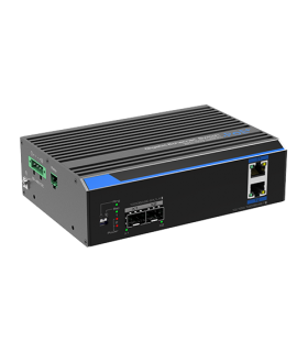 Switch industrial 2 porturi Gigabit HPoE, 2 porturi uplink SFP/RJ45 - UTEPO UTP7202GE-POE