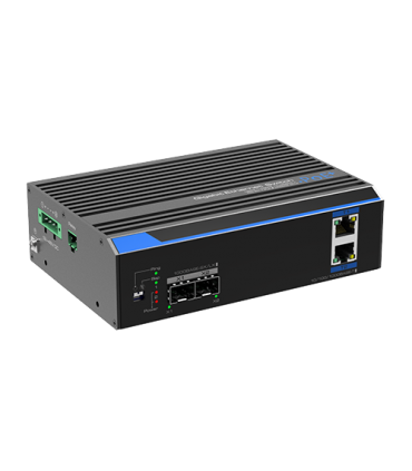 Switch industrial 2 porturi Gigabit HPoE, 2 porturi uplink SFP/RJ45 - UTEPO UTP7202GE-POE